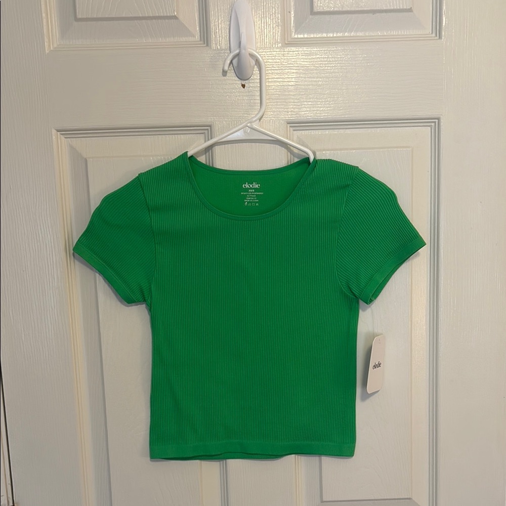 elodie Ribbed Shirt- Kelly Green (NWT)